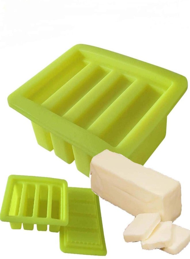 pizety butter molds Large 4 Cavities Silicone butter mold Pudding & Jello Shot Mold butter stick molds,Cheesecake, butter mold with lid Product Dimensions 7 x 5 x 2 butter mold stick (yellow) - Image 1