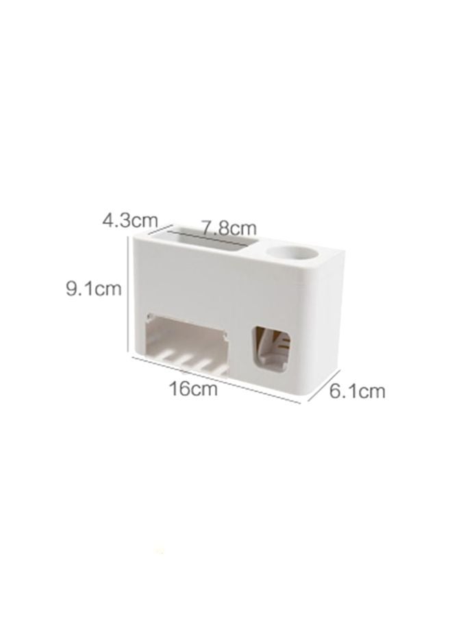 Toothpaste Dispenser With Toothbrush Holder Grey /White 16x6.1x9.9cm - Image 2