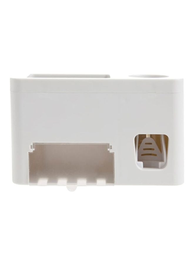 Toothpaste Dispenser With Toothbrush Holder Grey /White 16x6.1x9.9cm - Image 1