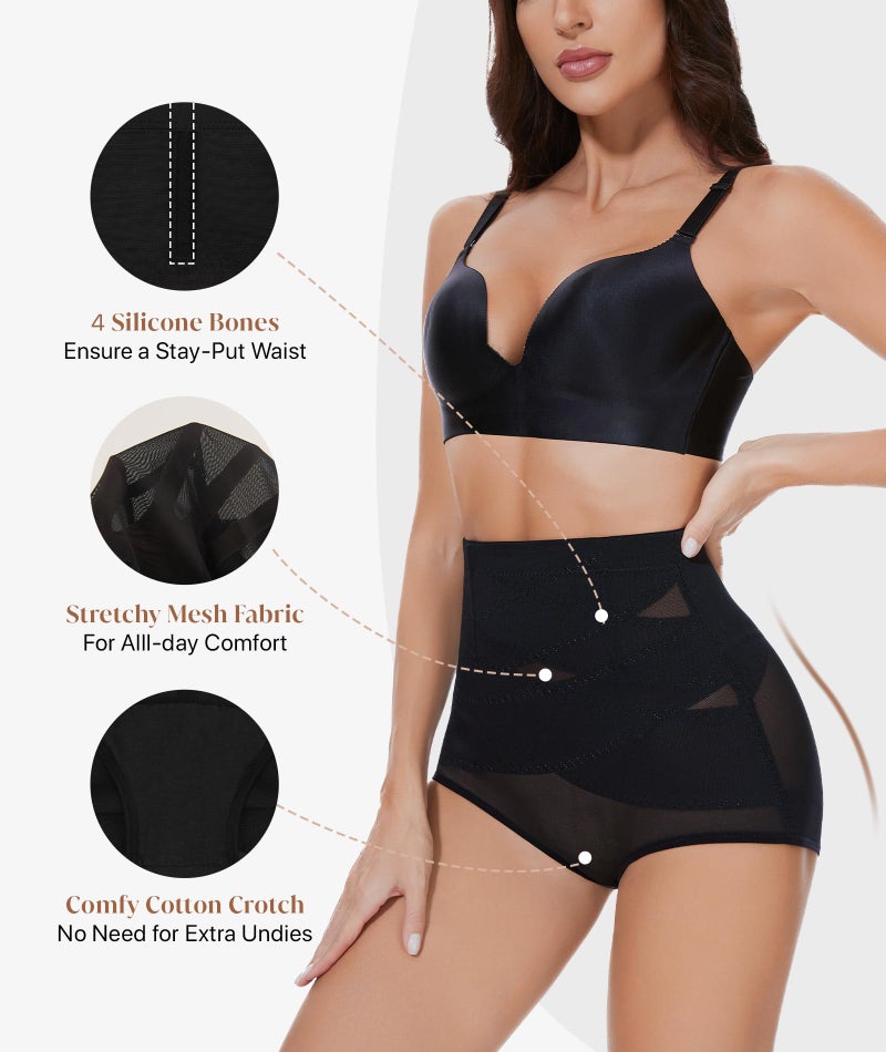 GYDEK Tummy Control Shapewear Panties for Women-High Waisted Body Shaper Underwear Girdle Panty Seamless Shapewear 2PACK - Image 3