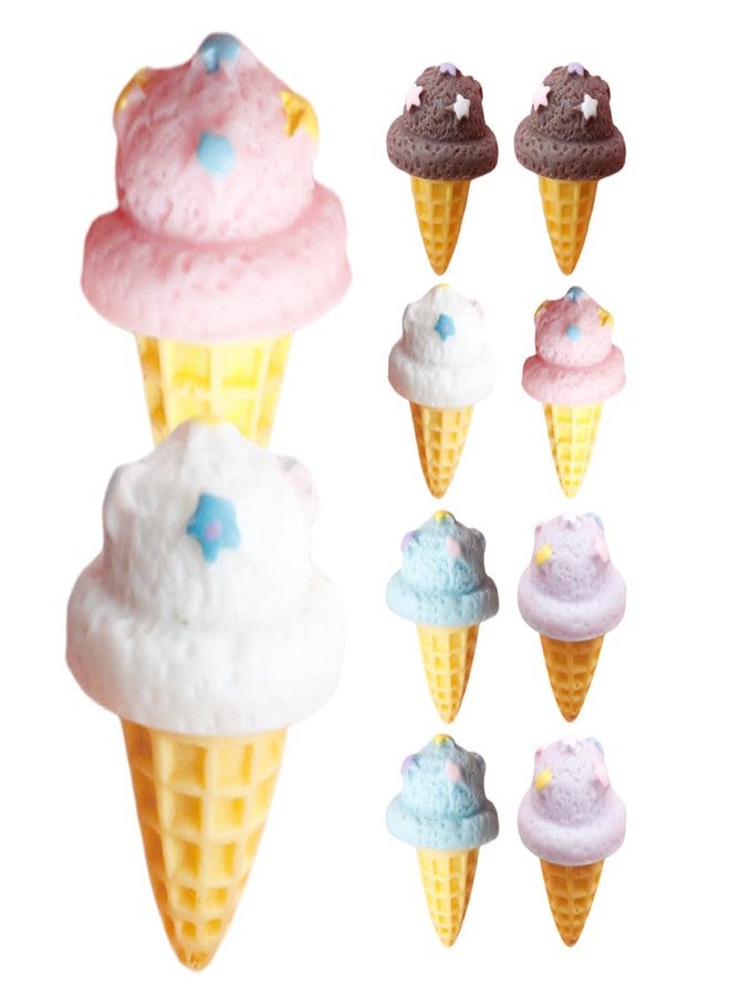 Vaguelly 15Pcs Assorted Color Artificial Ice Cream Cone Props - Realistic Fake Ice Cream Models for Home Decoration Photography and Play - Image 1
