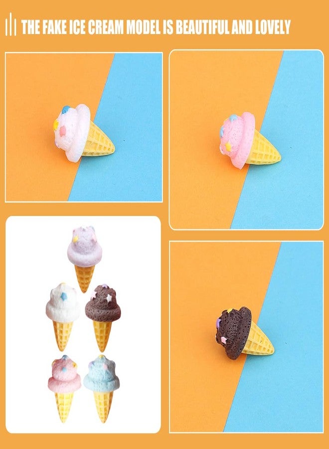 Vaguelly 15Pcs Assorted Color Artificial Ice Cream Cone Props - Realistic Fake Ice Cream Models for Home Decoration Photography and Play - Image 4