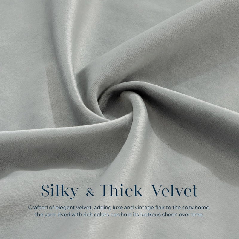 Phantoscope Pack of 2 Velvet Decorative Throw Decorative Pillow Cover Soft Solid Square Cushion Case for Couch Mist Grey 20 x 20 inches 50 x 50 cm - Image 2