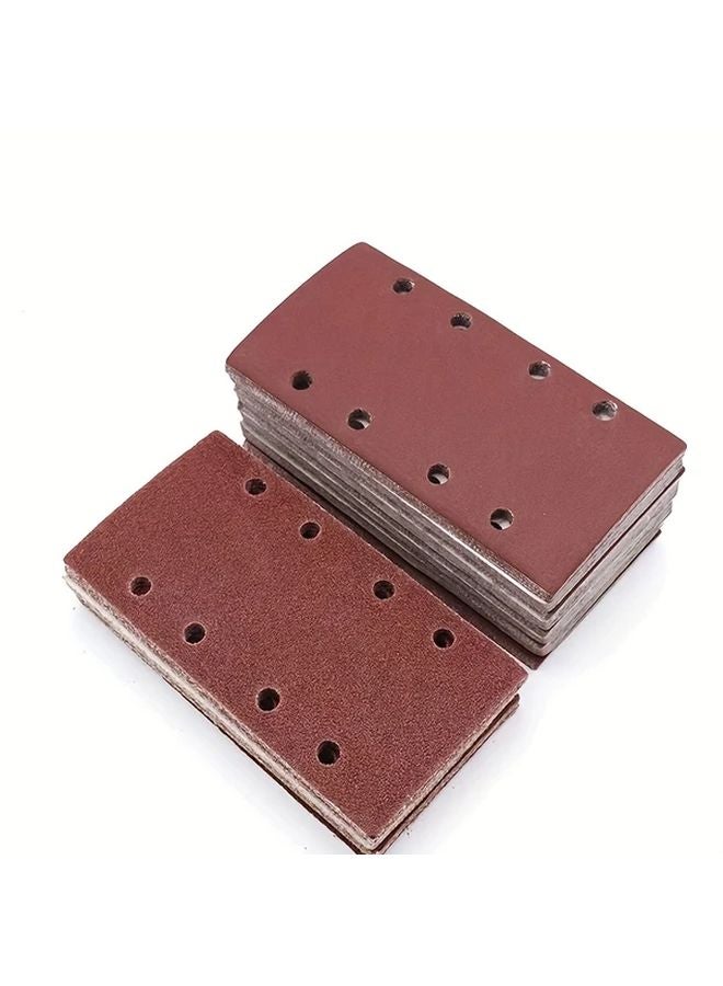 10pcs 93x185mm Square Sandpaper Grit Flocking Discs For Wood Polish Glass Grinding - Image 1
