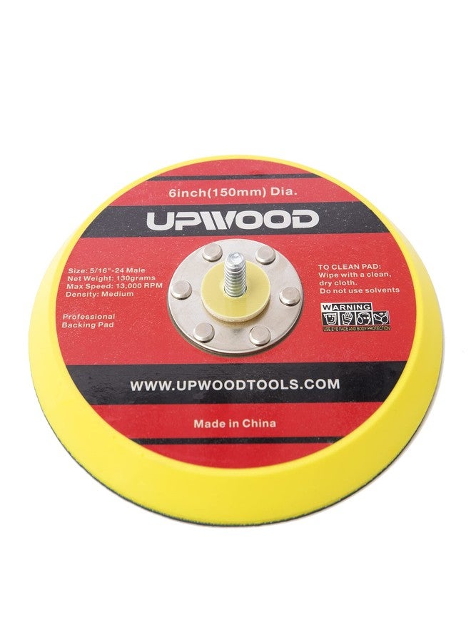 وسادة صنفرة هوائية من قطعتين من UPWOOD مقاس 6 بوصات مزودة بخطاف وحلقة، محور 5/16 بوصة مع 24 سنًا، وسادة صنفرة DA بسرعة 13000 دورة في الدقيقة - Image 4
