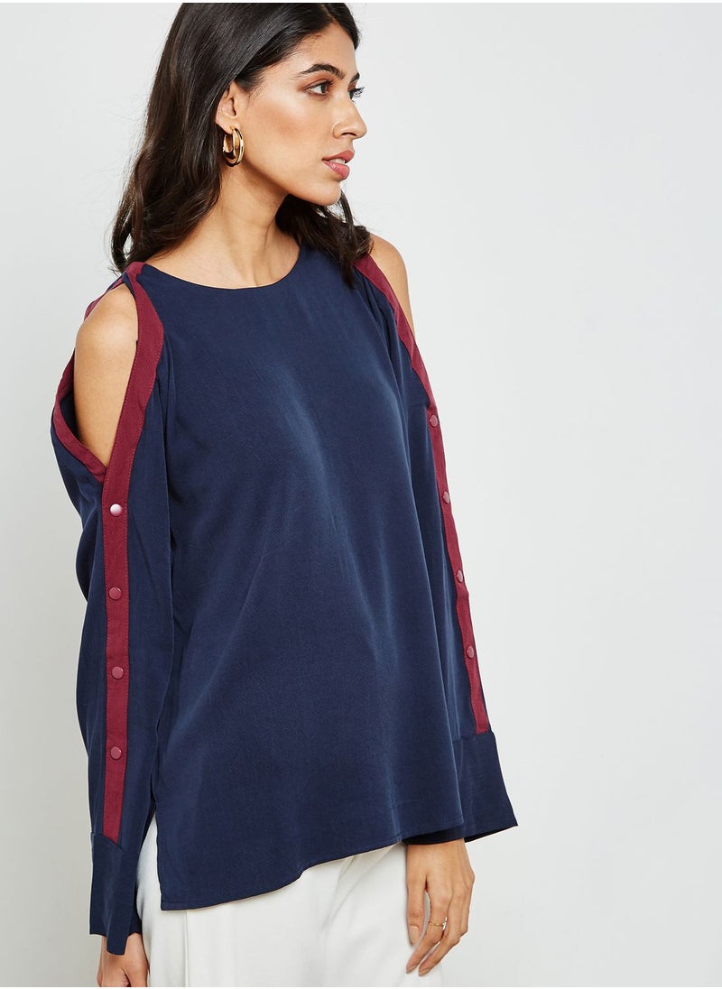 Native Youth Side Striped Crop Top  - Image 1