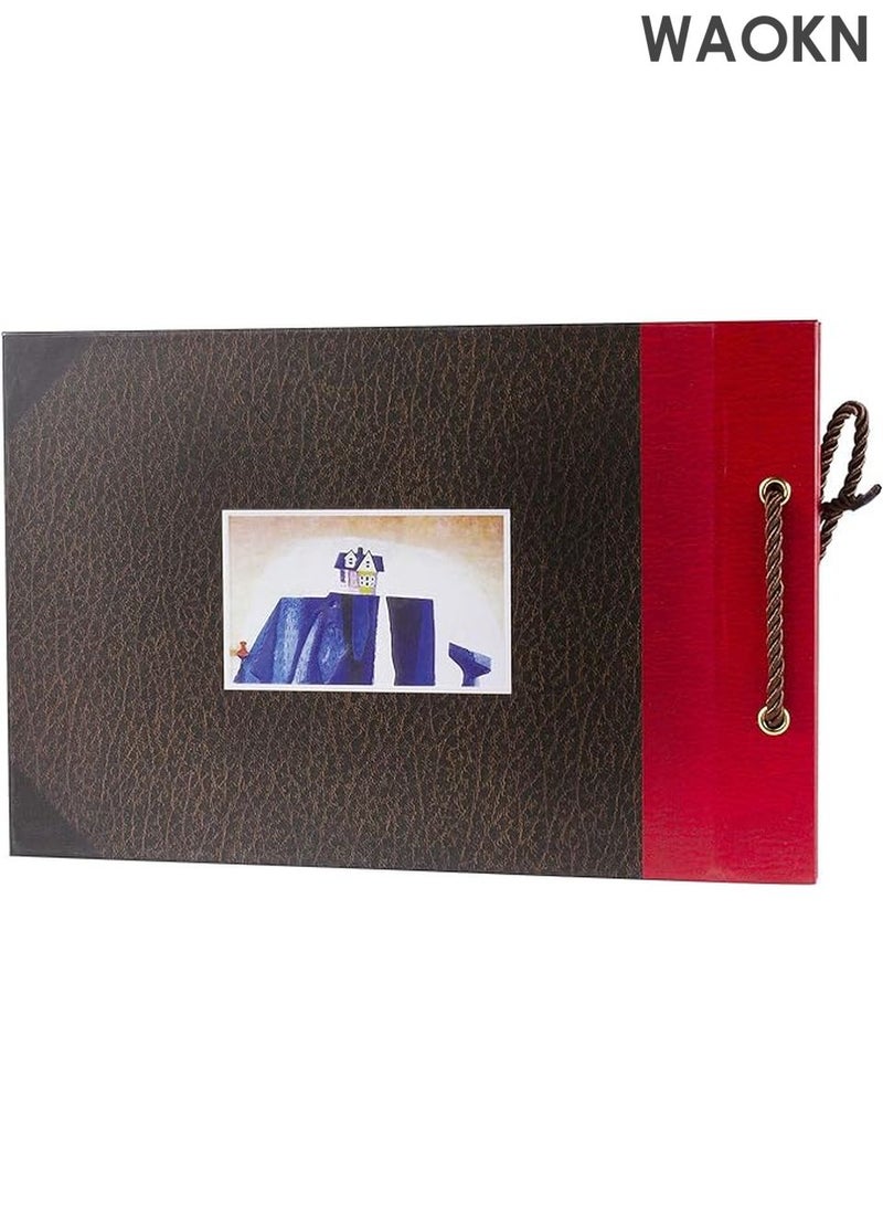 دبليو أيه أو كي أن ألبوم صور قصاصات، كتاب قصاصات مغامراتنا، كلمات منقوشة على غلاف صلب، ألبوم قصاصات سفر للذكرى السنوية، الزفاف، السفر، حفلات استقبال المولود، إلخ (كتاب مغامرات) أحمر - Image 3