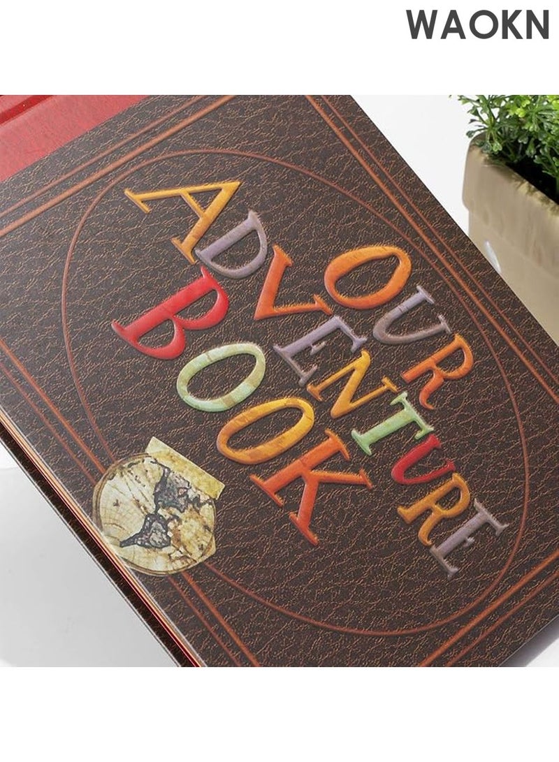 دبليو أيه أو كي أن ألبوم صور قصاصات، كتاب قصاصات مغامراتنا، كلمات منقوشة على غلاف صلب، ألبوم قصاصات سفر للذكرى السنوية، الزفاف، السفر، حفلات استقبال المولود، إلخ (كتاب مغامرات) أحمر - Image 4