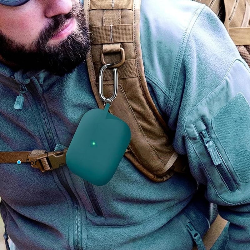 Woyinger Full-Coverage dustproof Design for AirPods Pro 3 Case Cover with Cleaner Kit, Soft Silicone Cover for AirPods Pro 3rd Generation Comes with Keychain,Suitable for 3rd Generation,Pine Green - Image 5