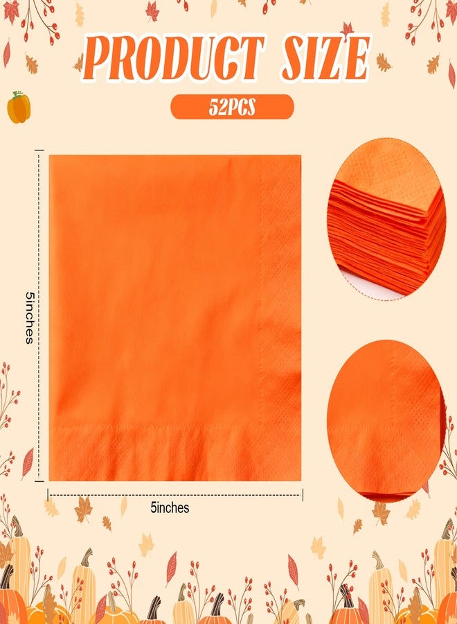 Sllyfo Thanksgiving Decorations Napkins, Friendsgiving Decorations Napkins, Thanksgiving Decor for Party, 5x5 Inches, 52-Pack Fall Napkin for Fall Friendsgiving Party Supplies - Image 2