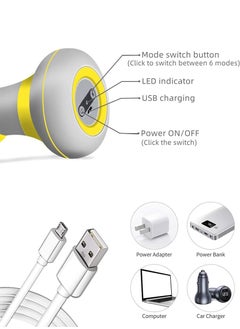 Enhanced Mini Electric Handheld Massager Wand, Powerful 6 Speed Vibration Modes,Cordless Handheld and Portable Suitable for Men & Women Shoulder,Neck and Back Massage Yellow  - Image 4