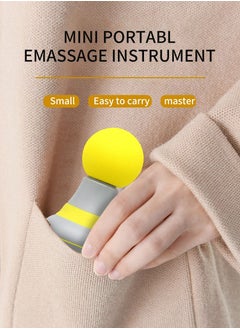 Enhanced Mini Electric Handheld Massager Wand, Powerful 6 Speed Vibration Modes,Cordless Handheld and Portable Suitable for Men & Women Shoulder,Neck and Back Massage Yellow  - Image 5
