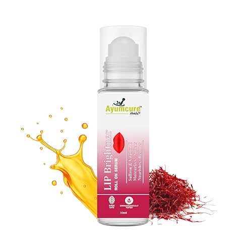 Ayumcure Lip Brightener Roll On Serum | With Saffron & Vitamin C | Moisturizes, Softens & Restores Natural Lip Color | Dermatologically Tested | Made Safe | 10ml | For Men & Women - Image 1