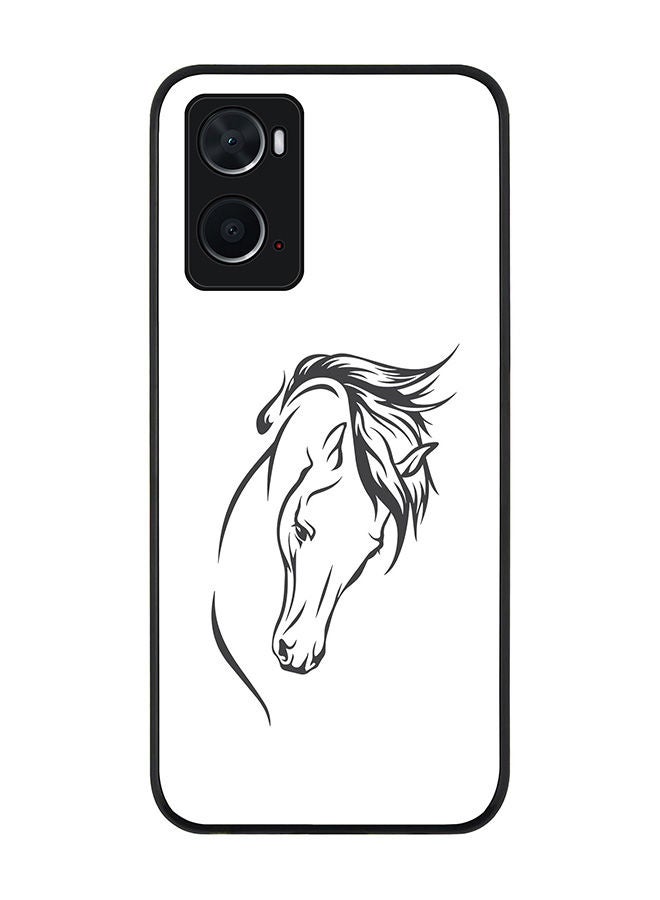 Stylizedd Rugged Black edge case for Oppo A96 4G/A36/A76 Slim fit Soft Case Flexible Rubber Edges Anti Drop TPU Gel Thin Cover - ArabStallion Strut - Image 1