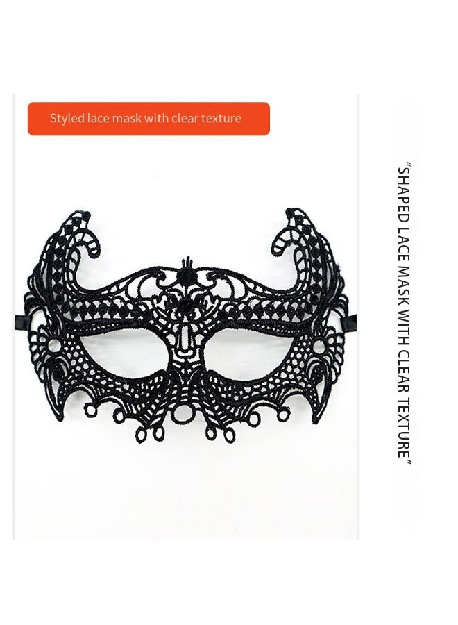 4 Pieces Women Lace Eye Mask, Masquerade Masks Mysterious Face Venetian Eyemask for Carnival Party Costume Ball, Black - Image 3