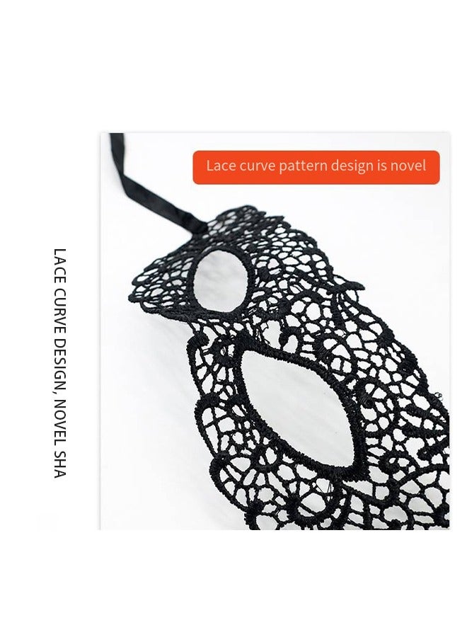 4 Pieces Women Lace Eye Mask, Masquerade Masks Mysterious Face Venetian Eyemask for Carnival Party Costume Ball, Black - Image 4
