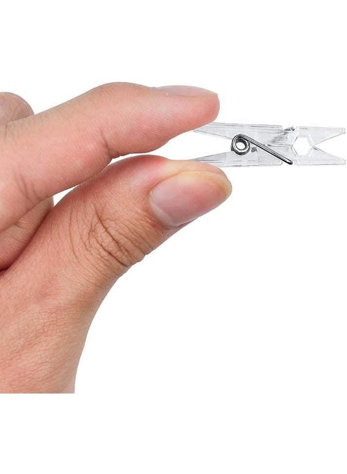 24 Pcs Clear Mini Plastic Clips – Transparent Photo Clothespins for String Fairy Lights, Polaroid Pictures, Crafts & Decorations, Small Clear Binder Utility Clips for Home Decor, Clothes Line, Photo Hanging, Fairy Light Display, Mini Clear Clothespins, Plastic Photo Clips, Decorative Pins, Polaroid Picture Holders - Image 2