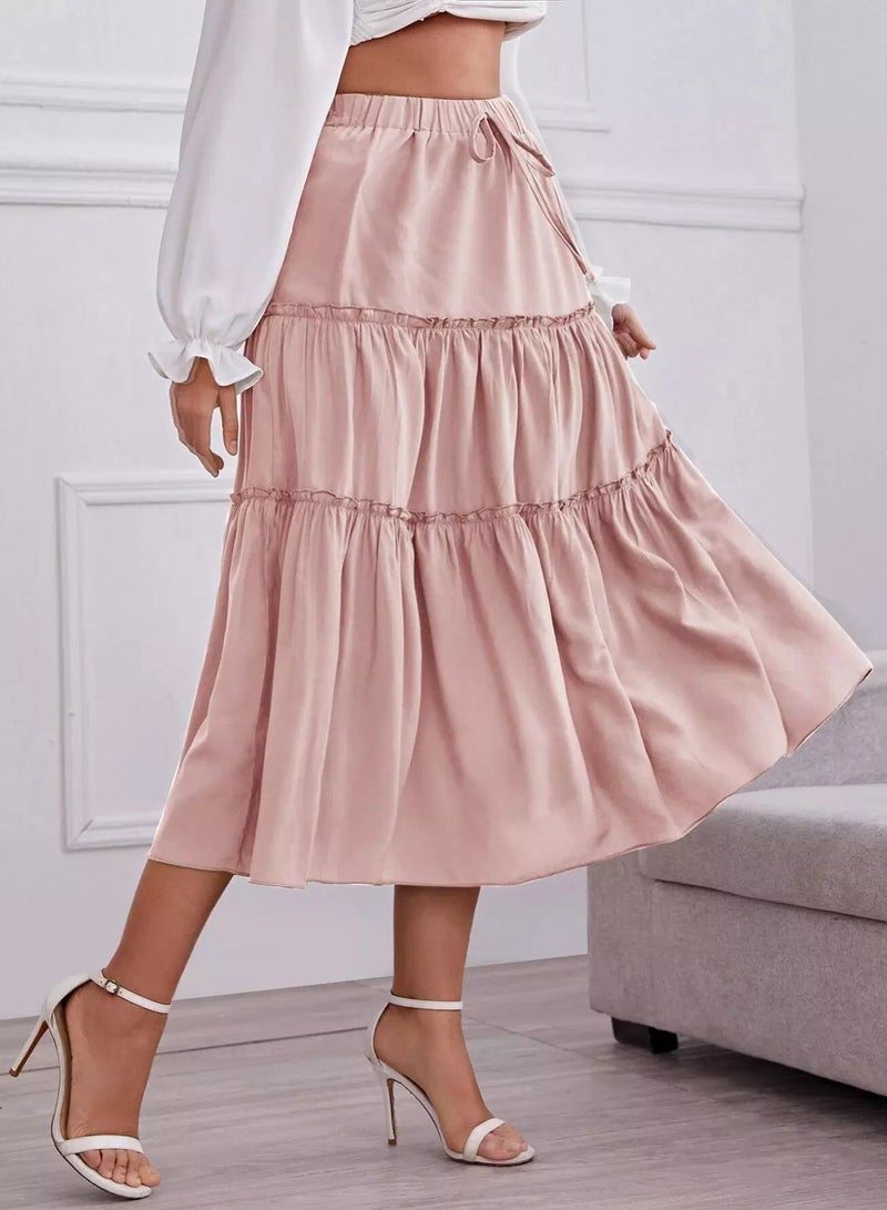 Knot Front Ruffle Hem Skirt - Image 5