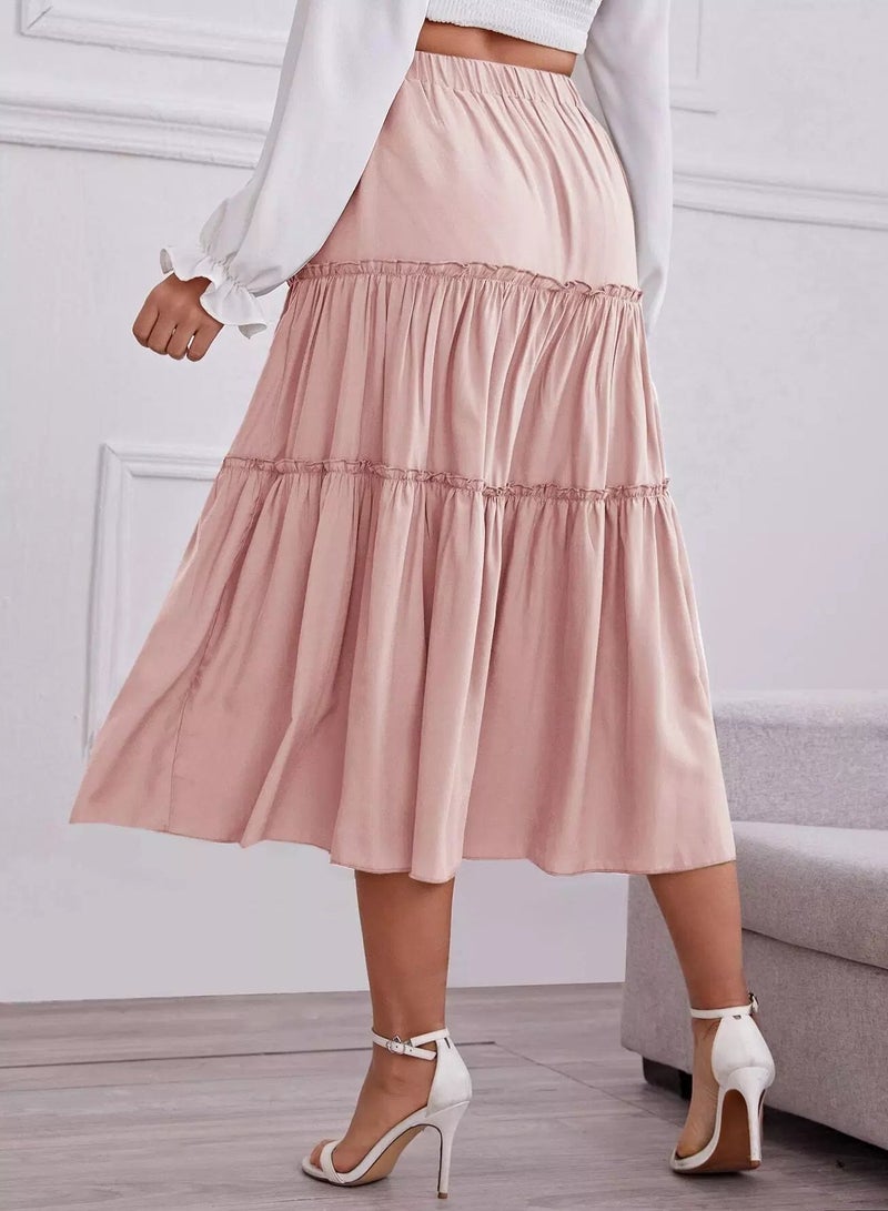 Knot Front Ruffle Hem Skirt - Image 2