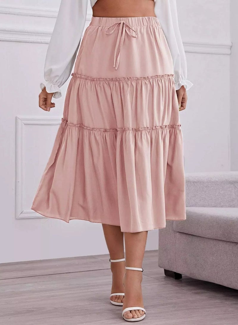 Knot Front Ruffle Hem Skirt - Image 4