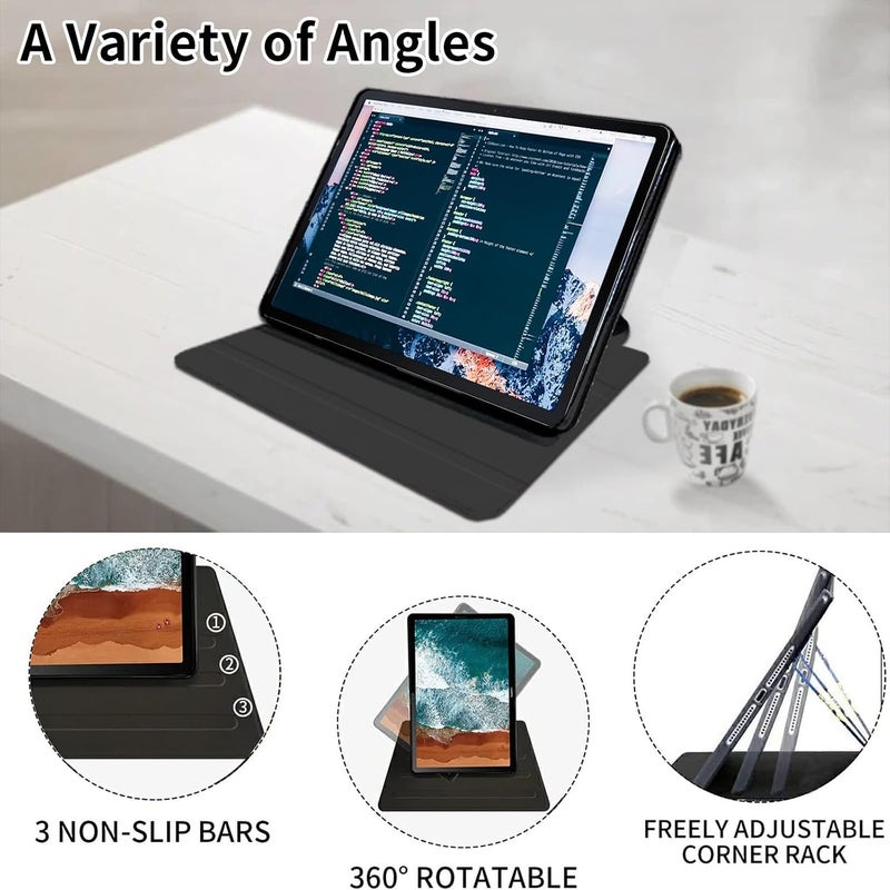 غلاف Amazon Kindle Scribe مقاس 10.2 بوصة - حامل قابل للدوران 360 درجة، غلاف واقي ذكي - تصميم Soon Moon Stars Black - Image 5