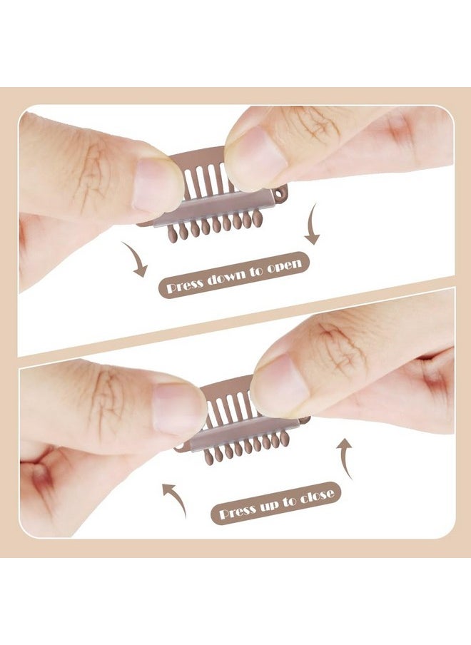 Dreamlover Hair Extension Clips, Wig Clips To Secure Wig, Brown, 9 Teeth, 30 Pieces 