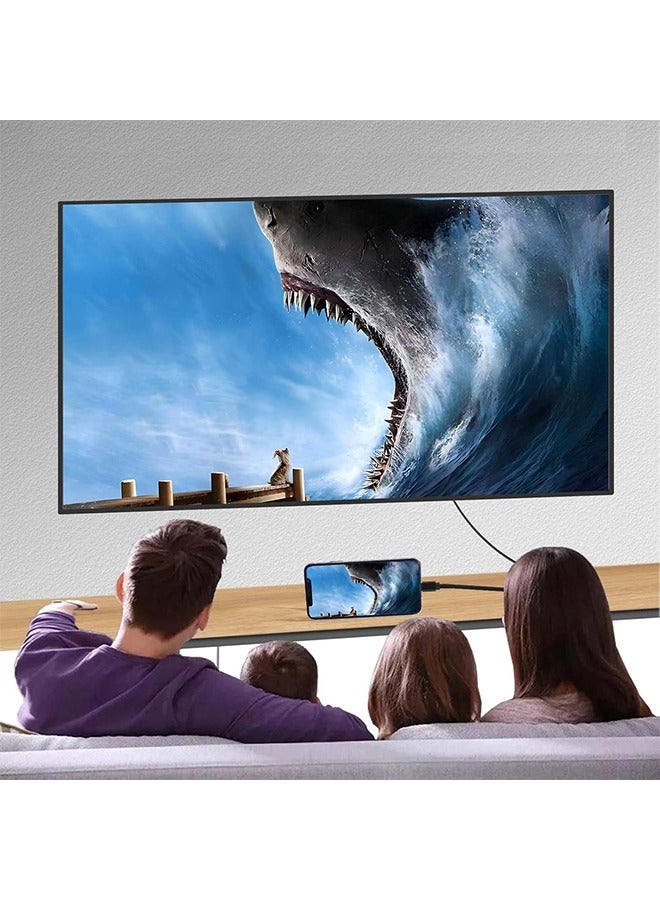 HDMI Adapter MHL Converter Cable 4K HD Video Digital HDTV Cord Mirrorring for HP MacBook iPhone 15 Pro Max Samsung Galaxy S22 Plus S21 S20 S10 Note 20 USB Type C Android Phones to Projector Monitor TV - Image 3