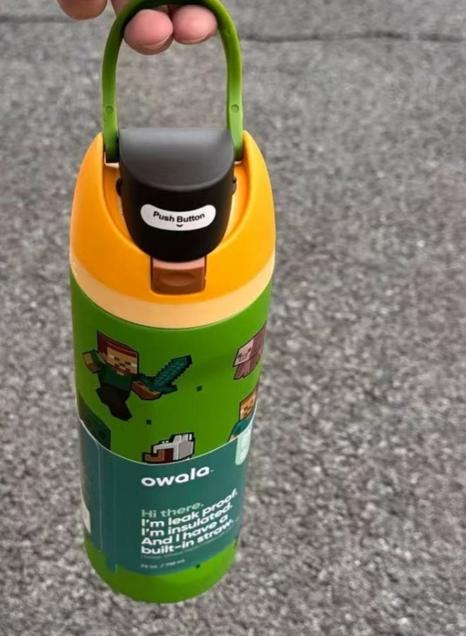 Insulated Stainless Steel Water Bottle with Straw – Double-Wall, BPA-Free for Sports & School - Image 3