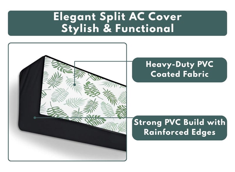 Wings Star Split ac cover for indoor and outdoor unit of 1 ton ac waterproof and dustproof Black Floral pattern KUM174 - Image 5