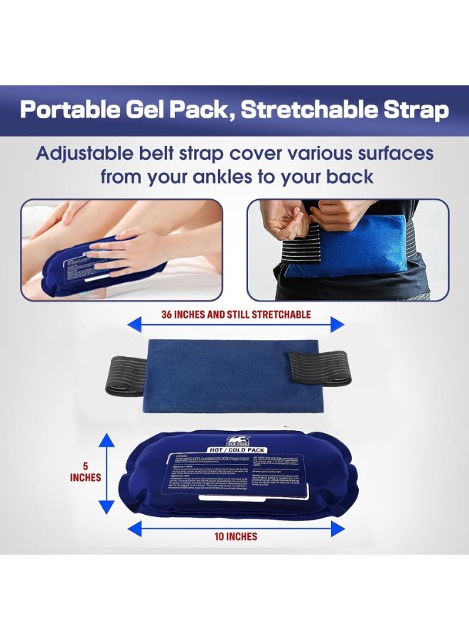 DHB tech 2 Reusable Hot and Cold Ice Packs, Gel Wraps for Injuries, Joint Pain,Muscle Soreness and Body Inflammation, Two Adjustable and Flexible Hot and Cold lumbar Patches for Knees, Back, Shoulders.  - Image 2