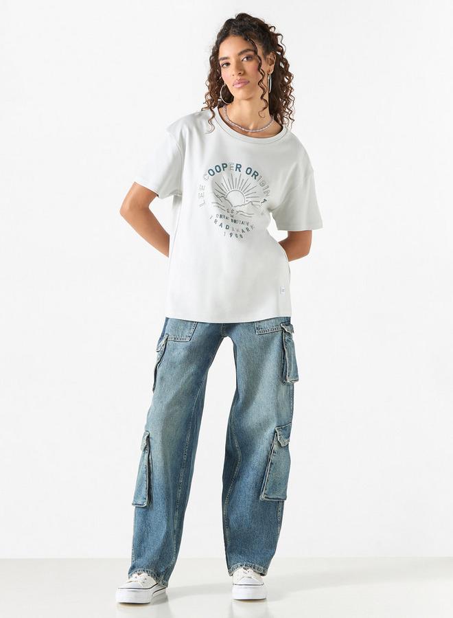 لي كوبر تيشيرت بياقة مستديرة وأكمام قصيرة وطبعات من لي كوبر - Image 2