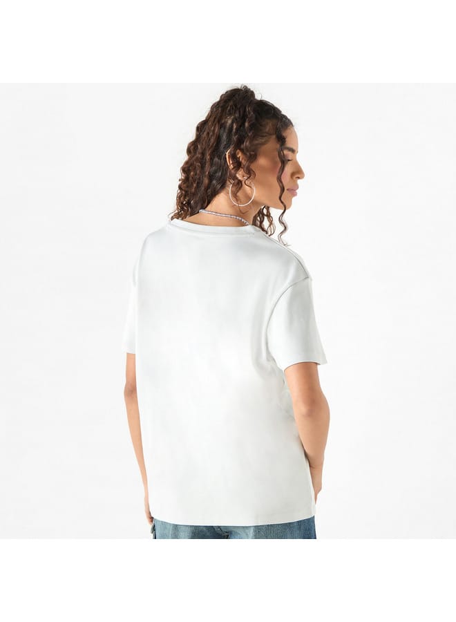 Lee Cooper Lee Cooper Printed Round Neck T-shirt with Short Sleeves - Image 3