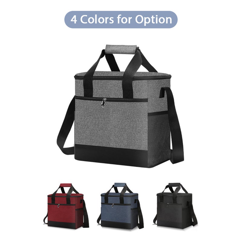 Portable Insulated Lunch Bag Reusable Lunch Box Container 15L Capacity with Top Carry Handle Shoulder Strap for Kids Boys Girls School Men Women Office Work Picnic Hiking - Image 2