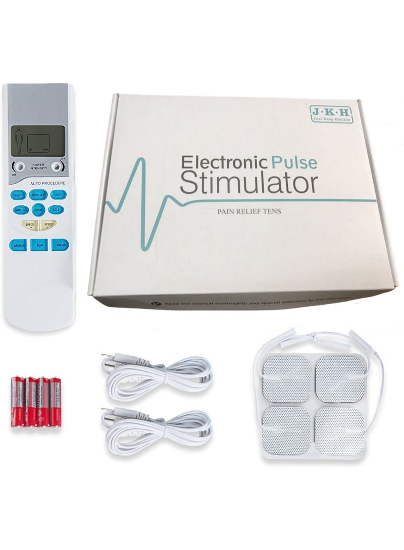 TENS Unit Muscle Stimulator - Electronic Pulse Massager Home Use Handheld Pain Relief Therapy Device - Pain Management Machine Gift for Mom Dad