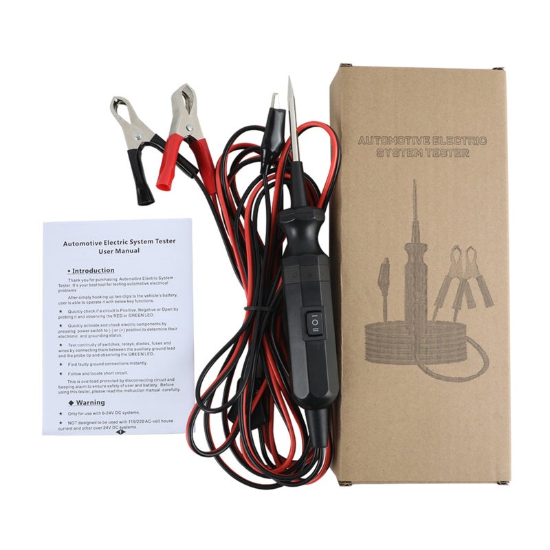 Circuit Tester: Black, Short-circuit Protection, Long Flexible Cable - Multi-function Detection, Short & Open Diagnostic Tester for Automotive Electrical System Diagnosis - Image 5