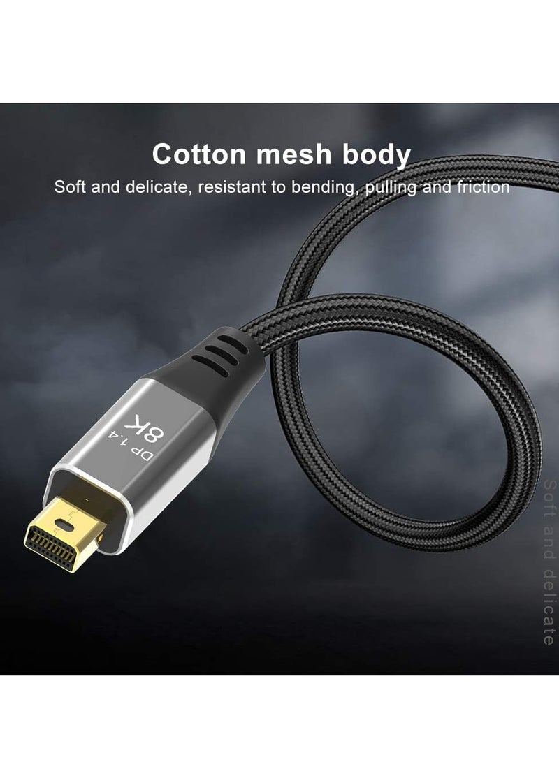 SYOSI كابل محول Mini DisplayPort إلى 8K(7680x4320)@60Hz 4K@144Hz بطول 2م 6.6 قدم DP إلى DP1.4 Ultra HD لنقل ثنائي الاتجاه - Image 5