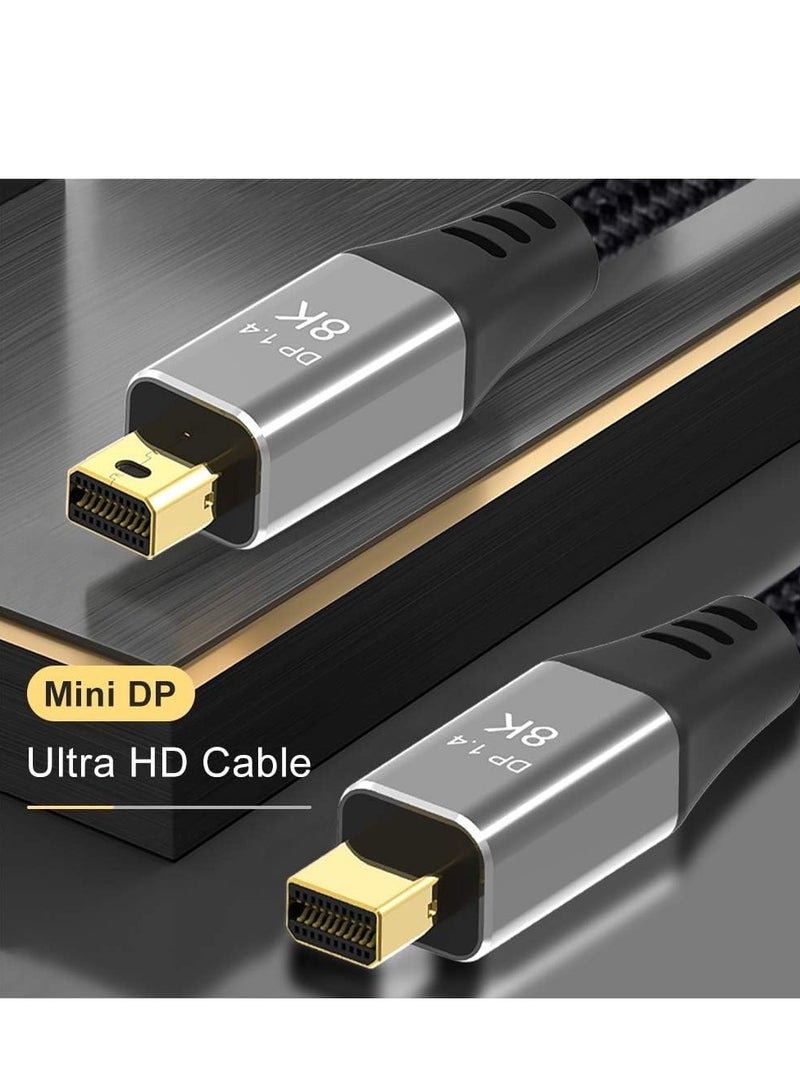 SYOSI كابل محول Mini DisplayPort إلى 8K(7680x4320)@60Hz 4K@144Hz بطول 2م 6.6 قدم DP إلى DP1.4 Ultra HD لنقل ثنائي الاتجاه - Image 3