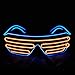 PINFOX Shutter El Wire Neon Rave Glasses Flashing LED Sunglasses Light Up Costumes For 80s EDM Party RB03 Blue Orange - Image 3