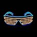 PINFOX Shutter El Wire Neon Rave Glasses Flashing LED Sunglasses Light Up Costumes For 80s EDM Party RB03 Blue Orange - Image 2
