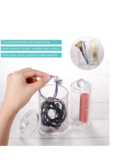 Generic Makeup Organizer Cotton Pad Holder Swab Bowl Box with 2 Compartments and Lid, Brush Holder, Bathroom Chiading Clear Acrylic Cosmetic Dispenser...  - Image 3