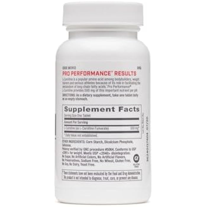GNC جي إن سي برو بيرفورمانس إل-كارنيتين، 60 قرص، يدعم استعادة العضلات - Image 2