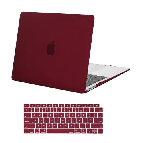 MOSISO Compatible with MacBook Air 13 inch Case M1 2021 2020 2019 2018 Release A2337 A2179 A1932 Touch ID Plastic Hard Shell CoverKeyboard Cover for MacBook Air 133 inch Case M1 Marsala Red - Image 1