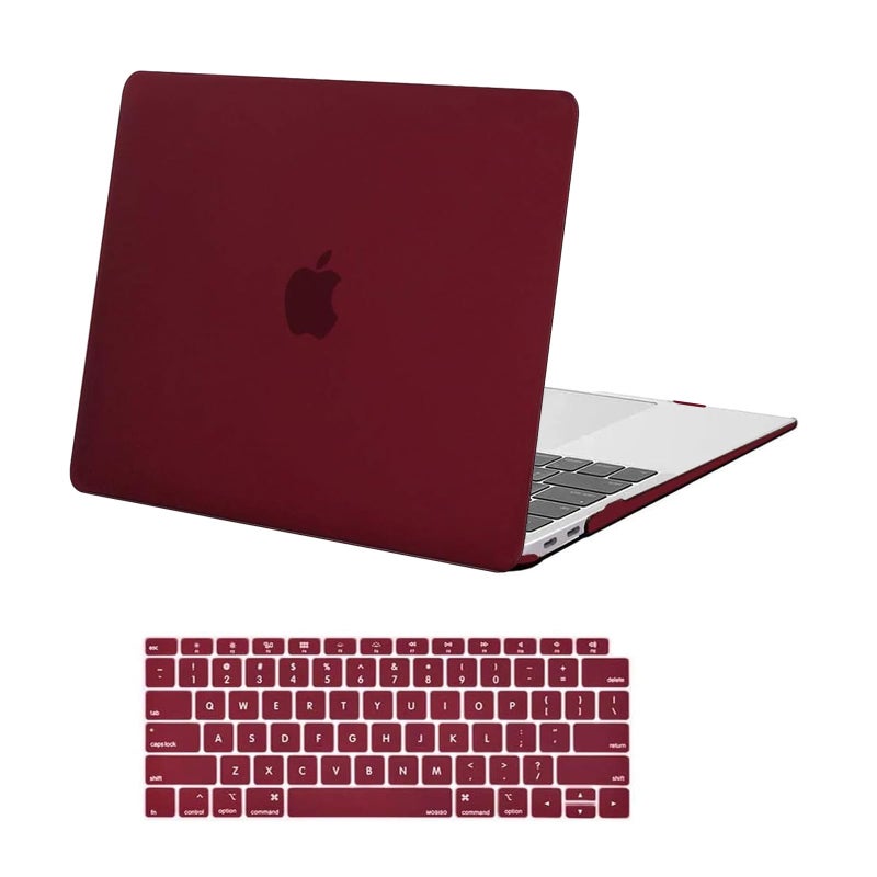MOSISO Compatible with MacBook Air 13 inch Case M1 2021 2020 2019 2018 Release A2337 A2179 A1932 Touch ID Plastic Hard Shell CoverKeyboard Cover for MacBook Air 133 inch Case M1 Marsala Red - Image 2