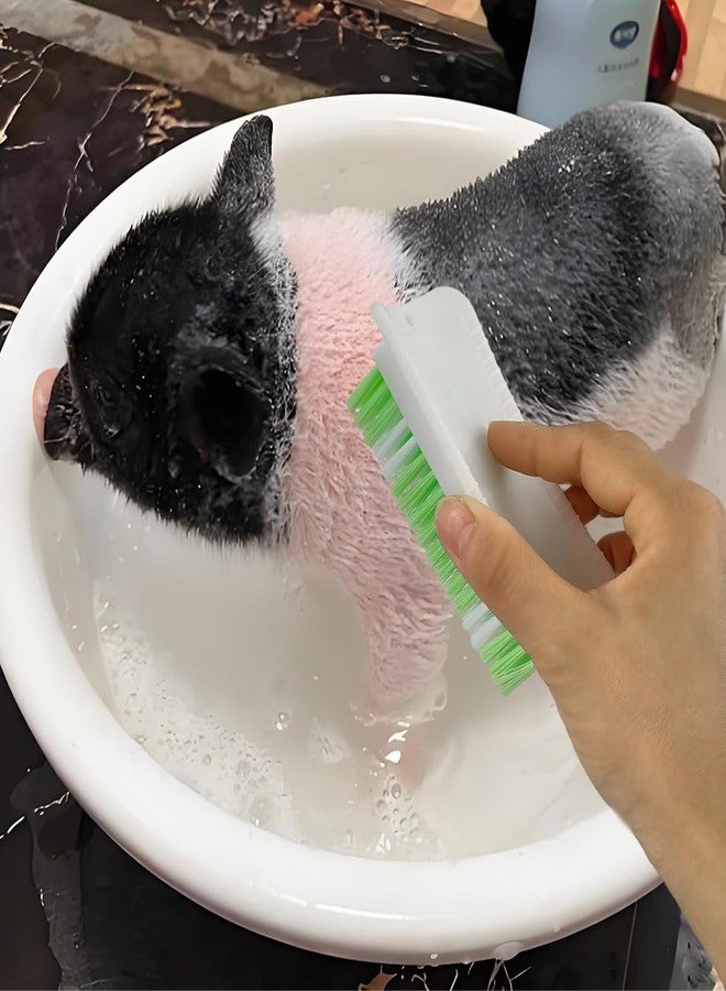 Toeloioh 4PCS Pig Enrichment Toy,2-in-1 Self-Grooming and Scratch Brush for Mini Pigs,Reduces Stress,Mini Pigs Self Cleaning Slicker Brushes,Green & White Diamond Pattern,Easy Install for Pens Barns or Yards - Image 5