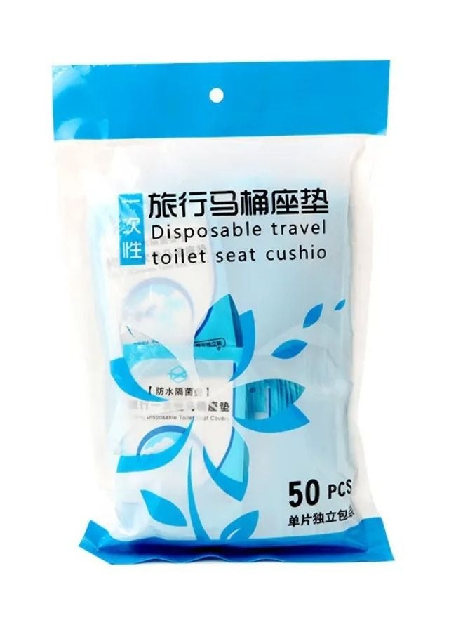 50-Piece Disposable Toilet Seat Cover Set Clear - Image 4