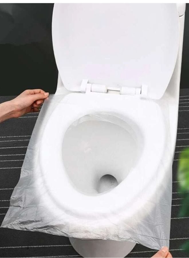 50-Piece Disposable Toilet Seat Cover Set Clear - Image 3