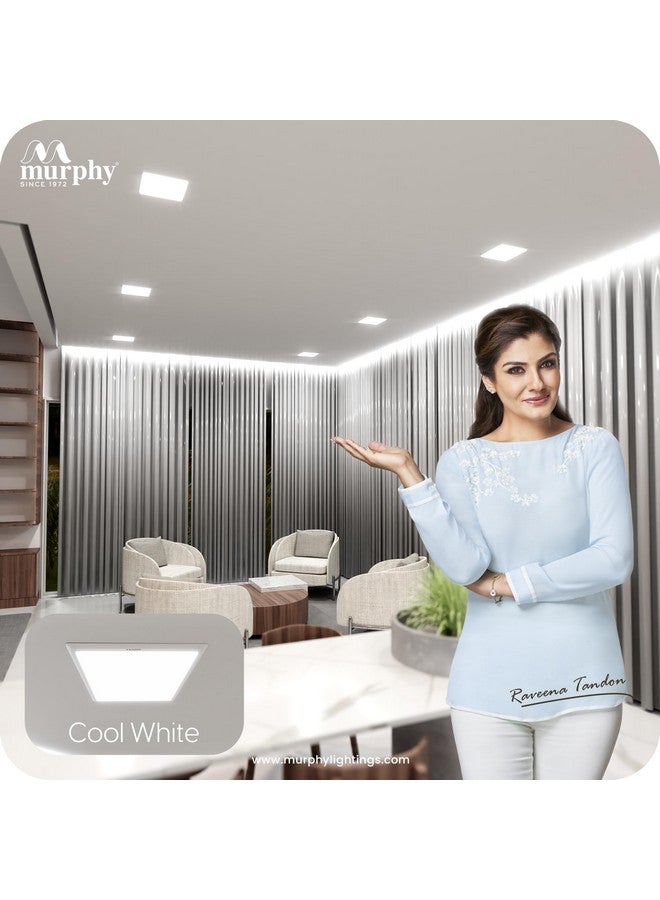 Murphy Trimless Square LED Panel Light - 15W Cool White | Glare-Free, Recessed Ceiling Downlight for Home & Commercial - Pack of 12 - Image 5
