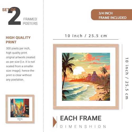 walllane Wood - Beige Colour Modern Art Painting For Living Room | Travel Painting With Frame | Painting For Wall Decoration (10 Inch X 13 Inch) Set 4 Cate- 037 - Image 5