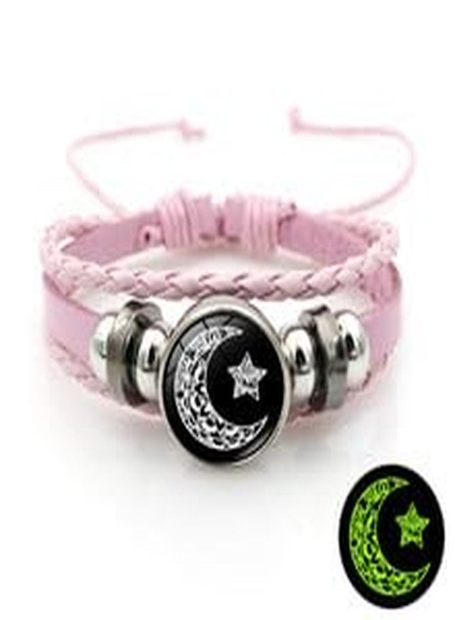 Thalireth Sun And Moon Couples Friendship Matching Love Bracelets Leather Y2k Spirilet Glow In The Dark Bracelets 2PCS, standard size, Faux Leather, no gemstone - Image 3