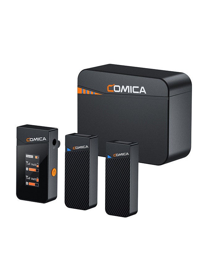 COMICA COMICA Vimo C3 Wireless Microphone System with 1 Receiver & 2 Microphones 200M Transmission Range 4 Level Adjustable Speed  - Image 1